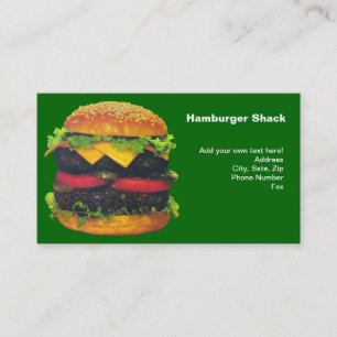 Dubbla Deluxe Hamburger med ost Visitkort
