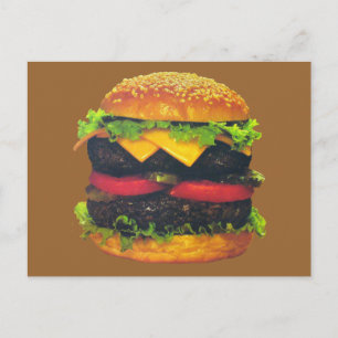 Dubbla Deluxe Hamburger med ost Vykort