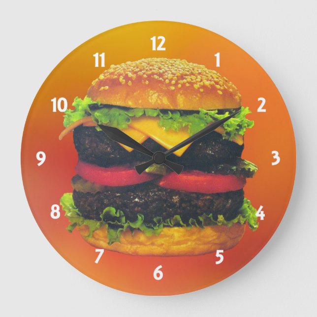 Dubbla Deluxe Hamburger med ostklocka Stor Klocka (Framsida)