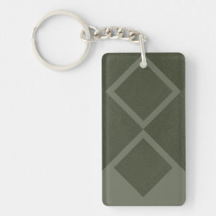 Dubbla Diamond Moss Grönt Keychain - Anpassade