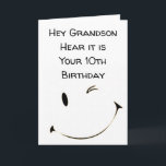 DUBBLA DIGIT *10:e BIRTHDAY GRANDSON***-kort Kort<br><div class="desc">HOPPAS ATT BIRTHDAY ***ÄR LIKA SPECIELL SOM DU ÄR **** TACK FÖR ATT STOPPA MED 1 AV MINA 8 LAGRAR OCH KOMMER IHÅG ATT DU KAN ÄNDRA VERSEN INSID OCH UT!!!!!!!</div>