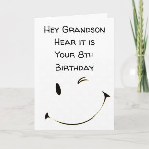 DUBBLA DIGIT *8:e BIRTHDAY GRANDSON***-kort Kort