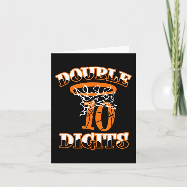 Dubbla Digits Birthday Dekorations Boy 10 Basketba Kort (Framsida)