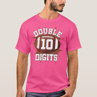 Dubbla Digits Birthday Dekorations Boy 10 Football T Shirt