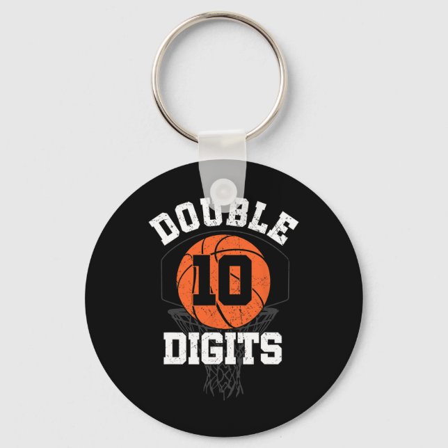 Dubbla Digits Birthday Dekorations Boy 10th Basket Nyckelring (Framsida)