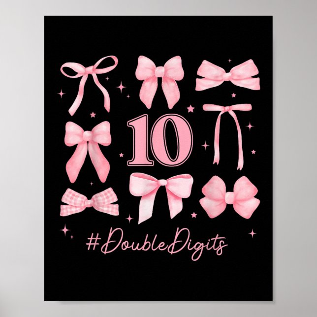 Dubbla Digits Birthday Girl 10th Birthday Coquette Poster (Framsidan)
