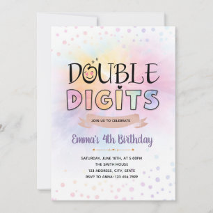 Dubbla Digits Groovy-födelsedagsinbjudan Inbjudningar
