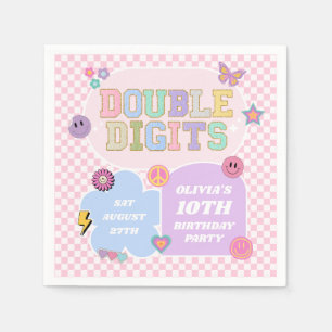 Dubbla Digits Preppy Patch 10:e Födelsedagsfesten Pappersservett