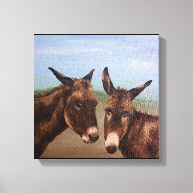 Dubbla Donkey Canvastryck (Framsida)