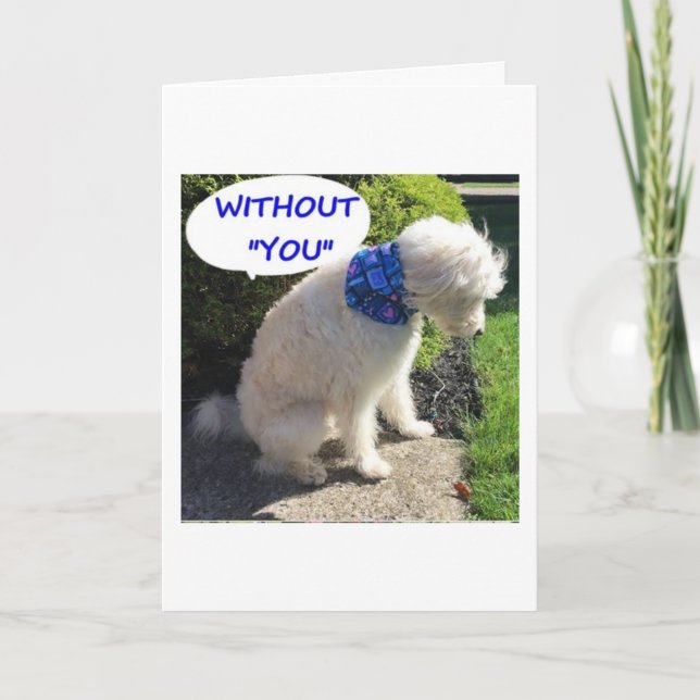 DUBBLA DOODLE "UTAN DIG ÄR JAG BLUE"! HELGKORT (Framsida)