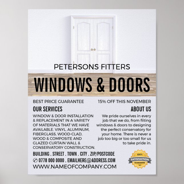 Dubbla Doors, Window & Door Fitter Company Poster (Framsidan)