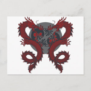 Dubbla Dragon-vykort Vykort