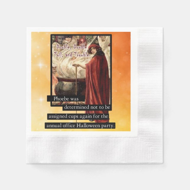 Dubbla, Dubbla, olja och trubbel Halloween Potluck Pappersservett (Framsidan)