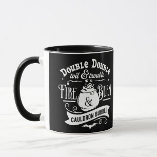 Dubbla Dubbla Toil och Trouble Cauldron Halloween Mugg