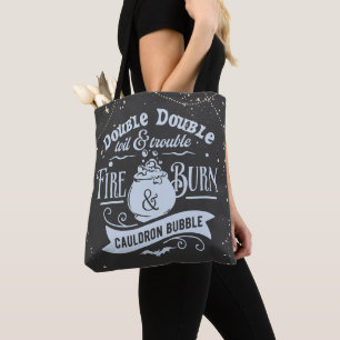 Dubbla Dubbla Toil och Trouble Hat Halloween Tygkasse