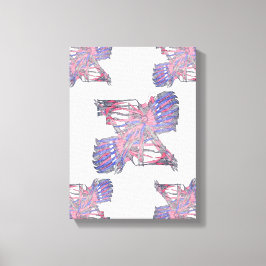 Dubbla Entiteter Rosa och Blå Abstrakt Canvas