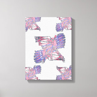 Dubbla Entiteter Rosa och Blå Abstrakt Canvas