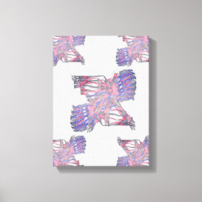Dubbla Entiteter Rosa och Blå Abstrakt Canvas (Framsida)