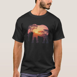 Dubbla Exponering Elephant Silhouette Design - Sav T Shirt