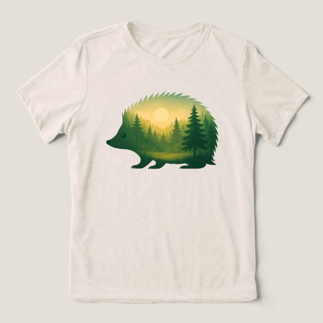 Dubbla Exponering för hedgehogs och natur T Shirt (Design Framsida)