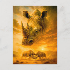 Dubbla Exponering Porträtt i White Rhino Helg Vykort