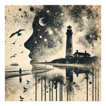 Dubbla Exponering Porträtt med Starry Himmel Light