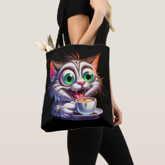 Dubbla Expresso Cat-Tecknad Tygkasse