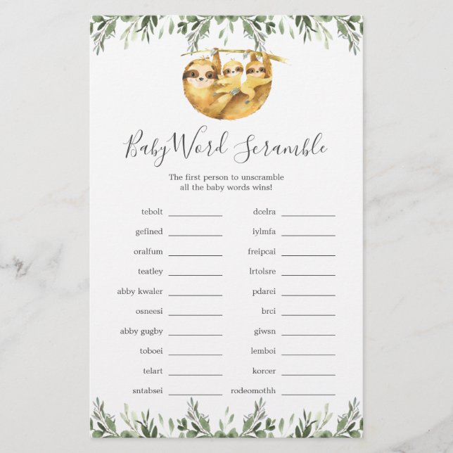 Dubbla fack för babyskor Ord-bildspel (Framsida)