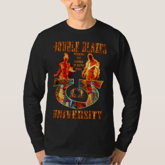 Dubbla flammar U - bränningen som stearinljuset på T Shirt