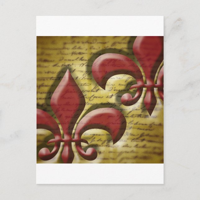 Dubbla Fleur de Lis Vykort (Framsida)