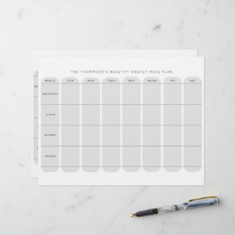 Dubbla för hälsosam veckomålsplan, mallsida vid si brevhuvud