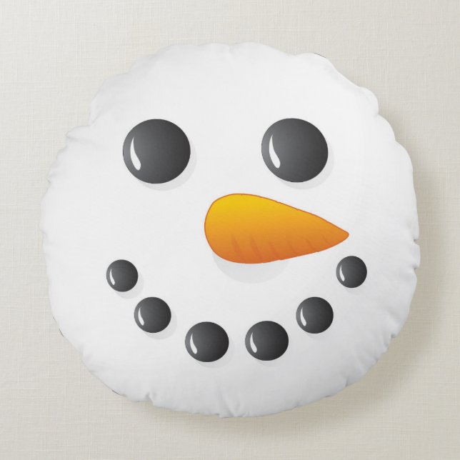 Dubbla för jul Santa och snögubbesid Rund Kudde (Framsidan)