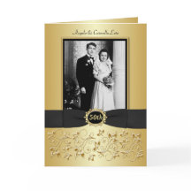 Dubbla Foto 50-årsjubileum Inbjudningskort