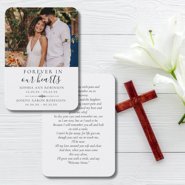 Dubbla Foto Memorial Funeral Prayer Card Visitkort (Skapare uppladdad)