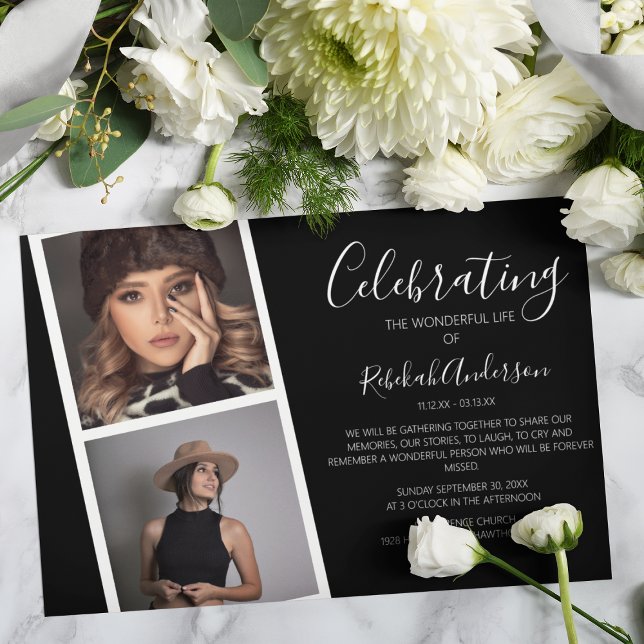 Dubbla Fotoremsa | Allmänt minnesinbjudan Inbjudningar (Skapare uppladdad)