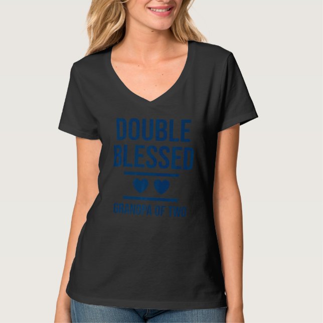 Dubbla Gammussla med två Barnbarn morfath T Shirt (Framsida)