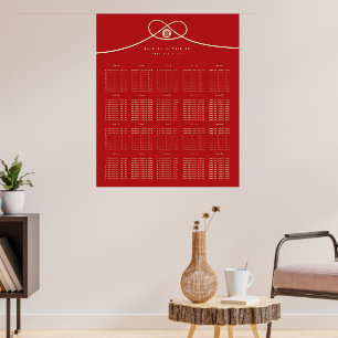 Dubbla: Guld Knot Bröllop sittdiagram Poster