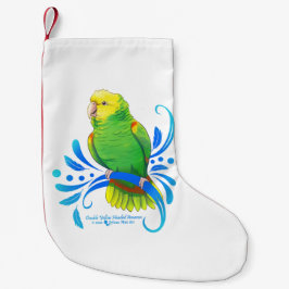 Dubbla Gult Headed Amazon Parrot Liten Julstrumpa