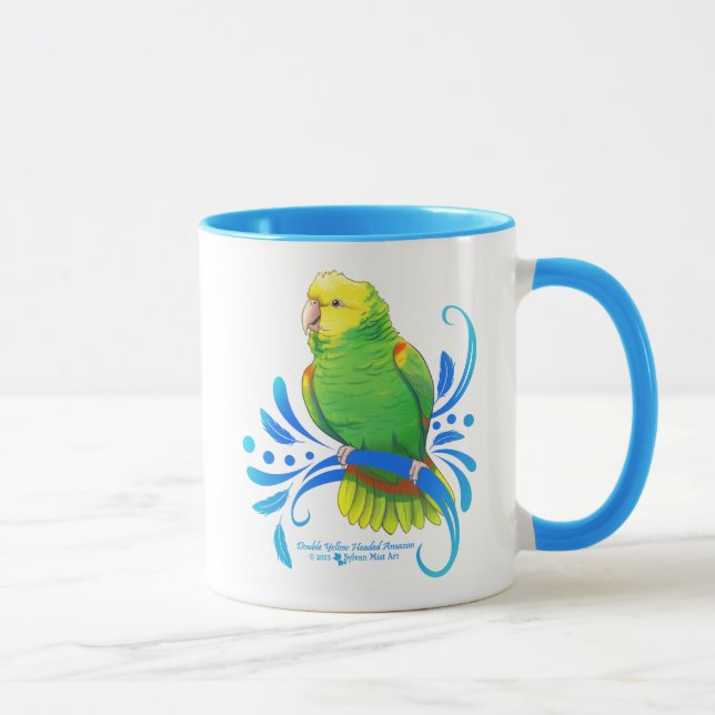 Dubbla Gult Headed Amazon Parrot Mugg (Höger)