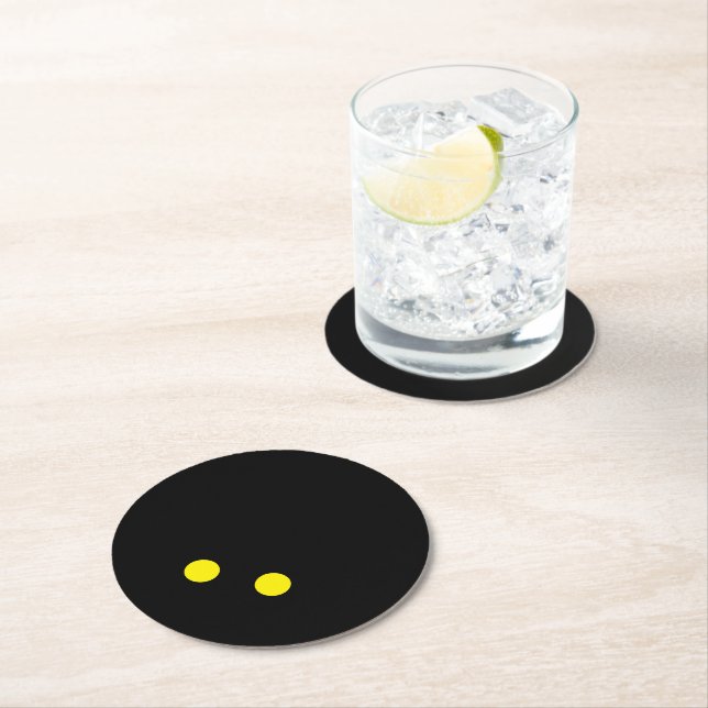 Dubbla gult-punktsquash boll underlägg för pub papper rund (Insitu)