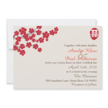 Dubbla Happiness China Wedbjudande inbjudan