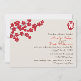 Dubbla Happiness China Wedbjudande inbjudan