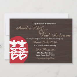 Dubbla Happiness China Wedbjudande inbjudan