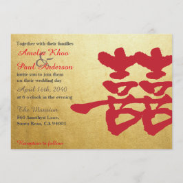 Dubbla Happiness China Wedbjudande inbjudan