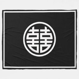 Dubbla Happity/Black - Blanket i stor skala Fleecefilt