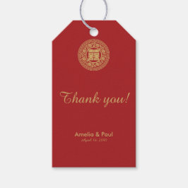 Dubbla Happity Chinese Bröllop Gift Märkre Presentetikett