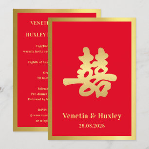 Dubbla Happity Chinese Bröllop Inbjudningar