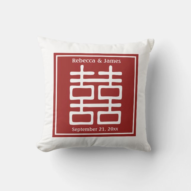Dubbla Happity Chinese Bröllop Kudde (Framsida)