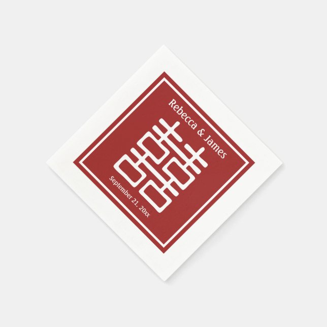 Dubbla Happity Chinese Bröllop Pappersservett (Hörn)