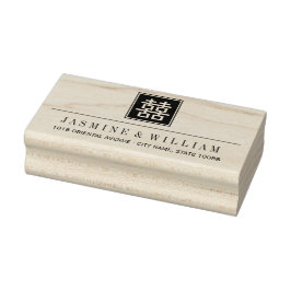 Dubbla Happity Chinese Bröllop Rubber Frimärke Stämpel